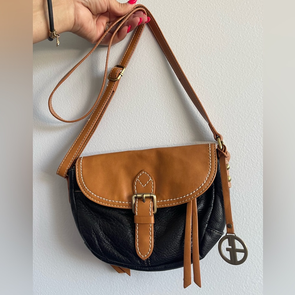 Giani Bernini Tan and Black Crossbody Bag